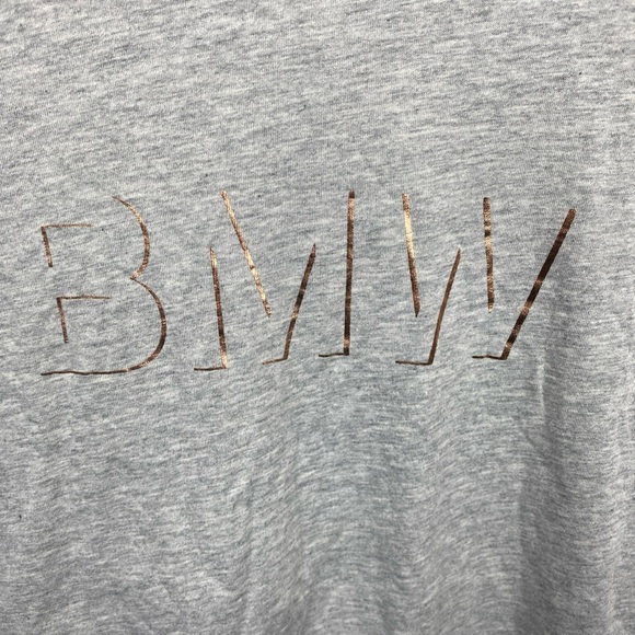 BMW Gray T-Shirt Woman’sLarge Rare Rose Gold BMW Button - Picture 2 of 8